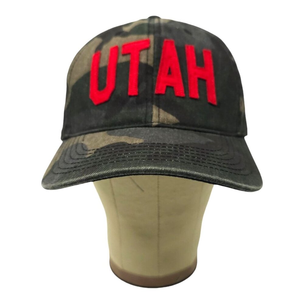 Utah Utes Camo Adjustable Cap Trucker Baseball Hat Stitched Logo Captivating - Picture 9 of 13